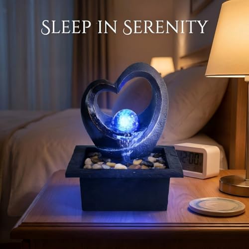 Tabletop LED Light Meditation Indoor Waterfall Fountain