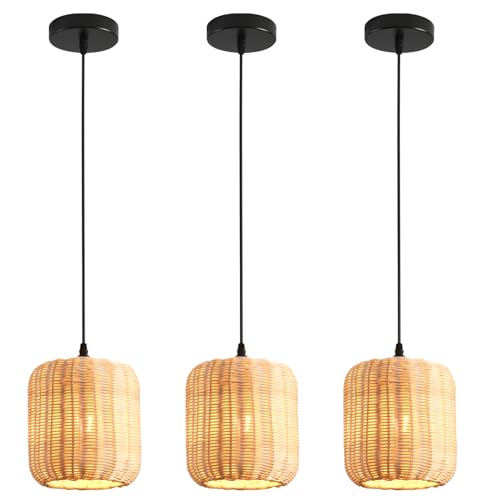 3 Pack Rattan Pendant Light (3 Count)