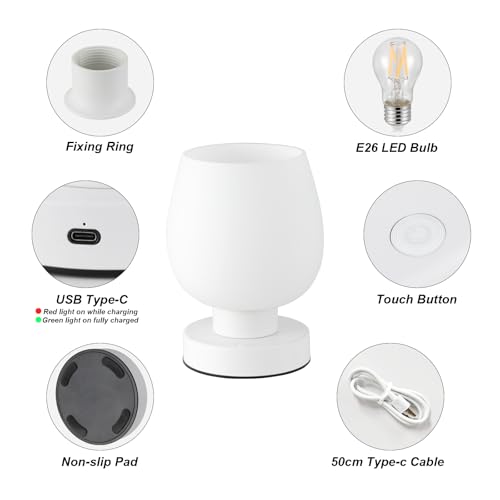 Cordless Touch Table Lamp for Nightstand
