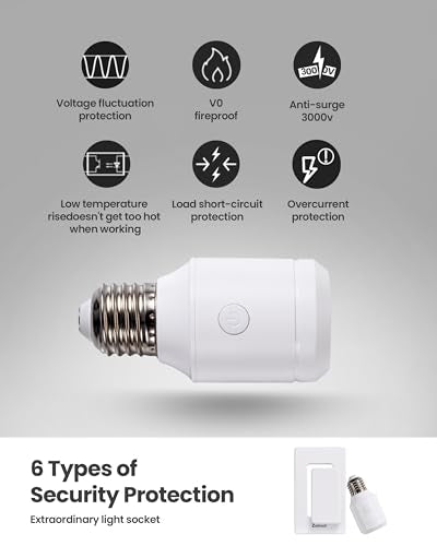 500W Remote Control Light Socket with 2 Wireless Light Switches