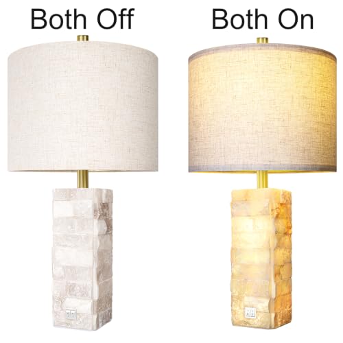 Alabaster Table Lamps with Night Light (2 Count)