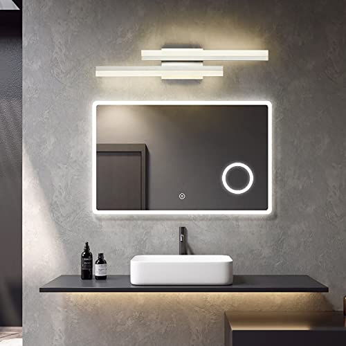 24 Inch LED Vanity Light Brushed Nickel Bathroom Light Fixtures Over Mirror Modern Bath Wall Lighting Bar 3CCT