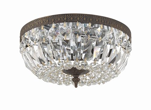 3 Light Clear Italian Crystal Flush Mount