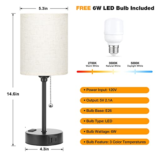 Small Bedside Table Lamp for Bedroom