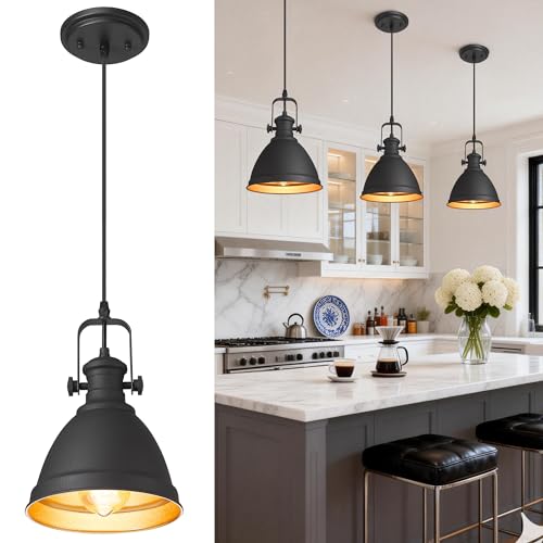 8" Black Pendant Light for Kitchen Island