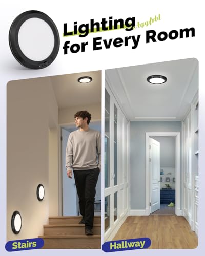 10000mAh Rechargeable Ceiling Light Black Waterproof Shower Lights