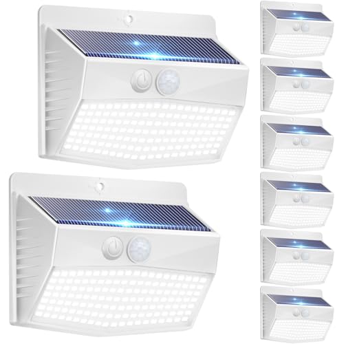 8 Pack Solar Motion Sensor Lights Outdoor Waterproof with 3 Modes (8 Count)