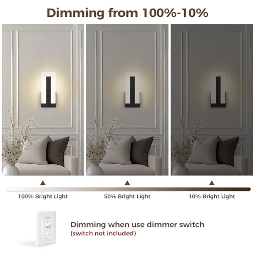 Modern Black Wall Sconces Set of 2
