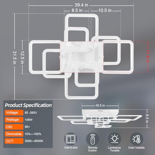 Dimmable Modern LED Ceiling Light 8