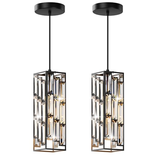 Modern 1 Light Crystal Pendant Light Kitchen Island (2 Count)