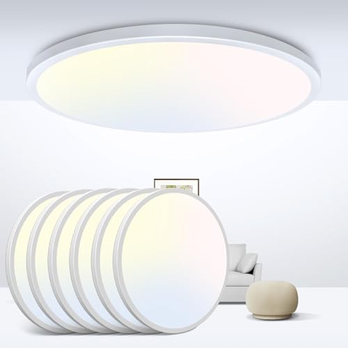 Flush Mount Ceiling Light 9Inch 24W 2400LM Flat Led Lighting Fixture for Ceiling (6 Count)