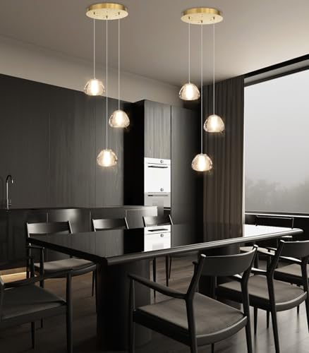 Modern Chandelier Crystal Pendant Light for Kitchen Island Dining Room Bedroom Hallway Gold