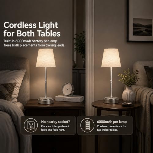 Cordless Table Lamps 2 Pack (2 Count)
