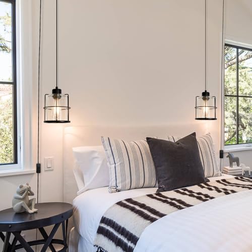 Black Plug In Pendant Light For Ceiling