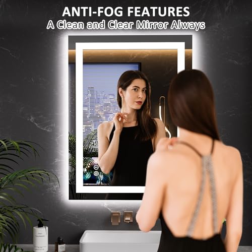 23.6"x31.5" LED Bathroom Mirror with Lights
