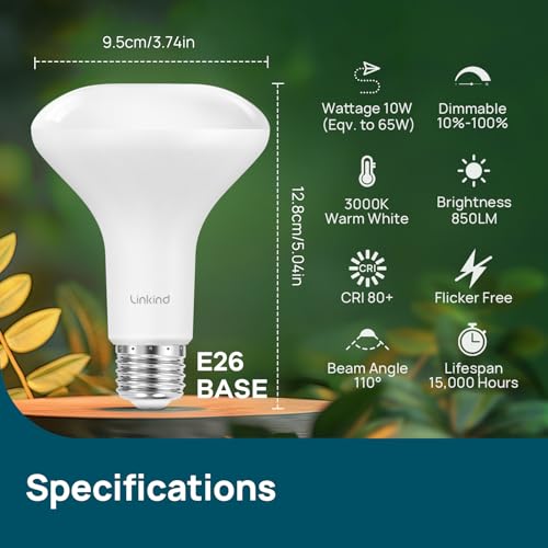 12 Pack BR30 LED Flood Light Bulbs Indoor (12 Count)