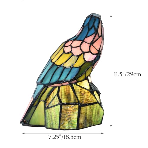 A0023 Tiffany Style Stained Glass Parrot Table Lamp