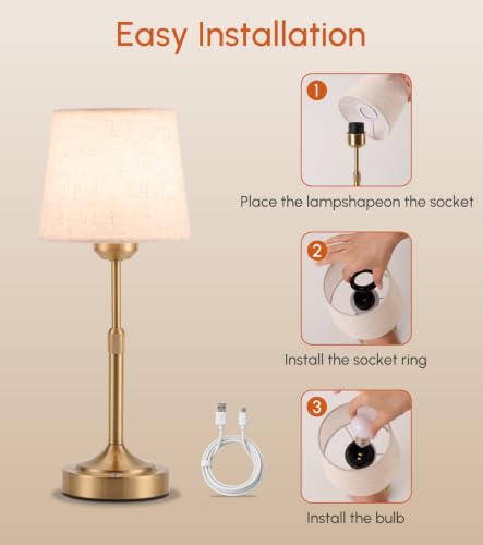 2 Pack Rechargeable Cordless Table Lamp (2 Count)