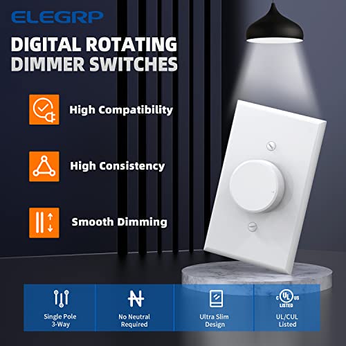 Digital Rotating Dimmer Switch for Dimmable LED (10 Count)