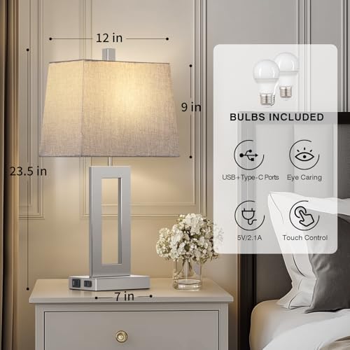 Bedside Table Lamp Set of 2 (2 Count)