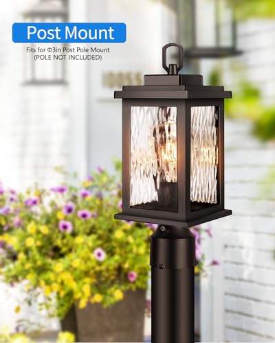 Oil Rubbed Bronze Dusk to Dawn Outdoor Post Lights 2 Pack (2 Count)