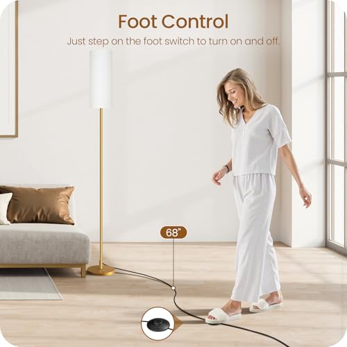 Dimmable Floor Lamp for Living Room with Remote and Foot Switch