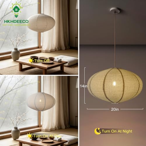 20 Inch Oval Linen Pendant Light Shade