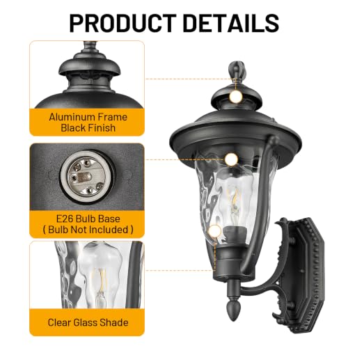 Wall Mounted Outdoor Light Fixtures (2 Count)