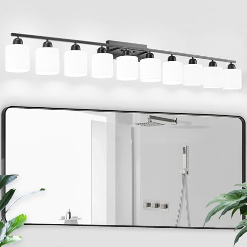 10 Light Black Vanity Lights for Giant Mirror