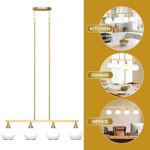 Brushed Gold Kitchen Island Linear Pendant Light