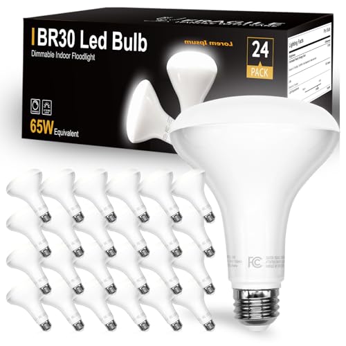 24Pack BR30 LED Light Bulbs Indoor Flood Light