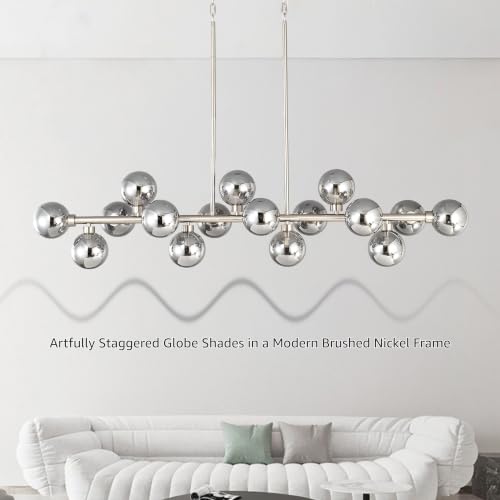 55" L Brushed Nickel Linear Chandelier 16