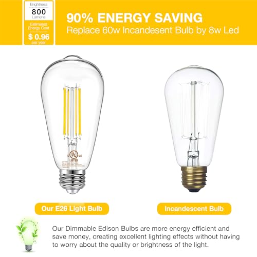 16 Pack Vintage LED Edison Bulbs (16 Count)