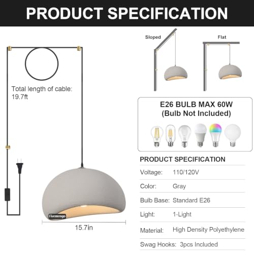 15.7in Plug in Chandelier
