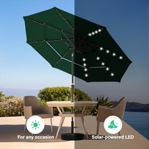 9 ft 3 Tier Outdoor LED Lighted Patio Umbrella w