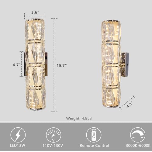 Chrome Crystal Wall Sconce