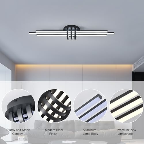 39In Modern Dimmable Linear LED Ceiling Light with Remote