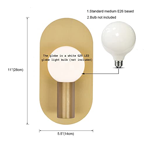 Brushed Gold Wall Lighting Fixtures (2 Count)