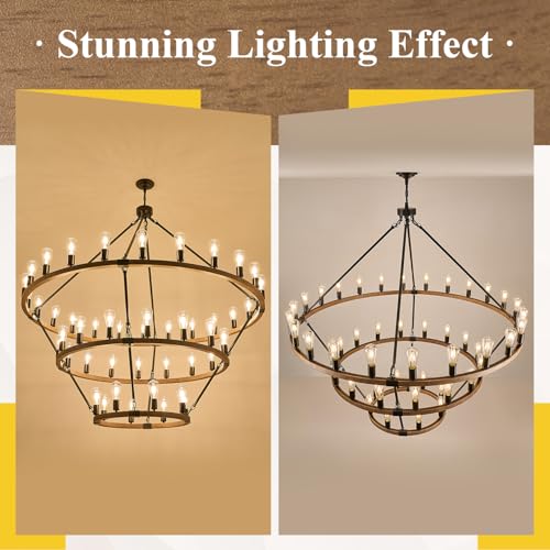Oak Wooden Wagon Wheel Chandelier 48