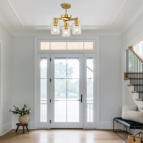3 Light Brass Gold Dining Room Chandelier