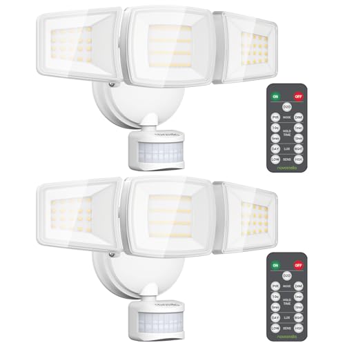 D2D Security Lights Motion Sensor Outdoor LED Flood Lights Remote 45W 5000K (2 Count)