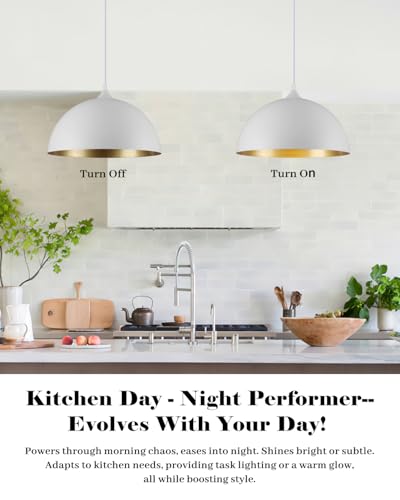 White Pendant Lights Kitchen Island 2 Pack (2 Count)