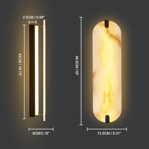 19in Alabaster Wall Sconces