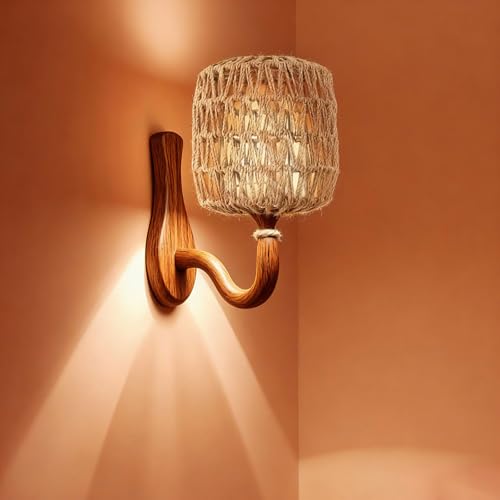 4 Pcs Rattan Lamp Shade Woven Pendant Replacement (4 Count)