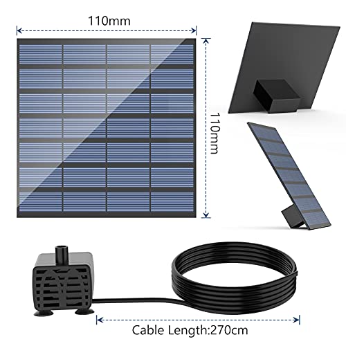 DIY Solar Water Pump Kit for Water Feature Outdoor with 6 Nozzles