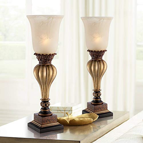 Sattley 23 1 4" High Table Lamps Set of 2 Gold Console Alabaster (2 Count)