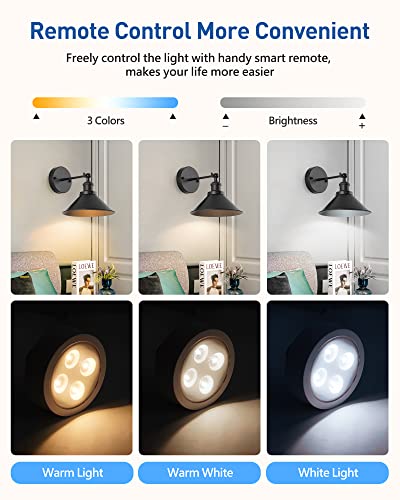 Black Vintage Wireless Battery Operated Wall Sconces (2 Count)