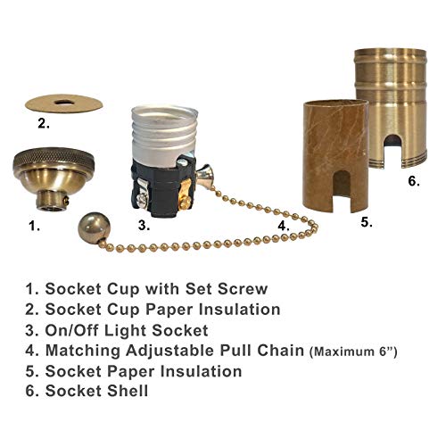 Vintage On Off Pull Chain Lamp Socket (10 Count)