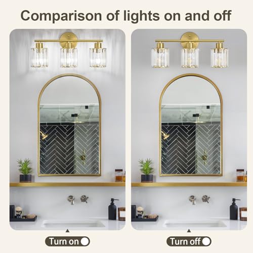 Modern Gold Crystal Bathroom Light Fixtures