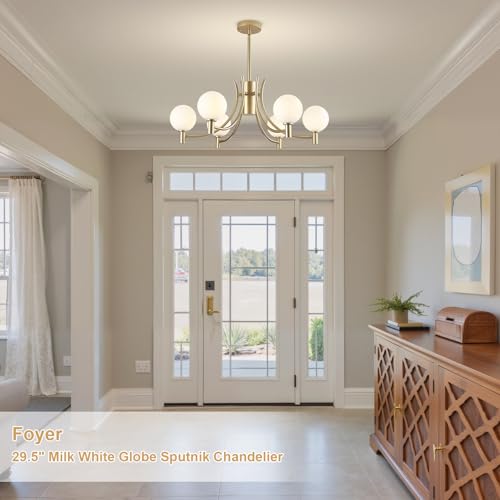 6 Light Gold Modern Sputnik Chandelier